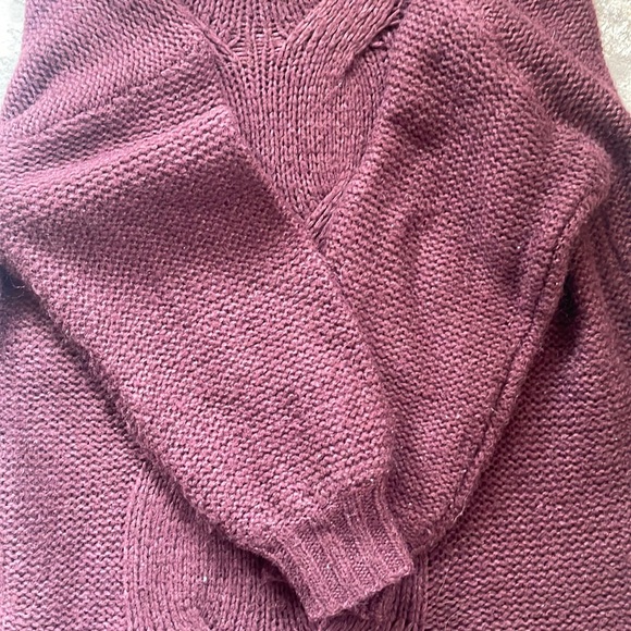 Aerie Burgundy Loose Knit Sweater - Picture 6 of 8